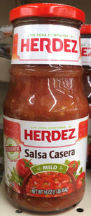 Herdez Mild Salsa Casera 16 oz Jar Dip Relish Pepper Taco Chip