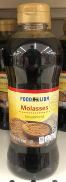 3 BOTTLES Food Lion Unsulphured Blackstrap Molasses Pint Bottle Syrup Karo