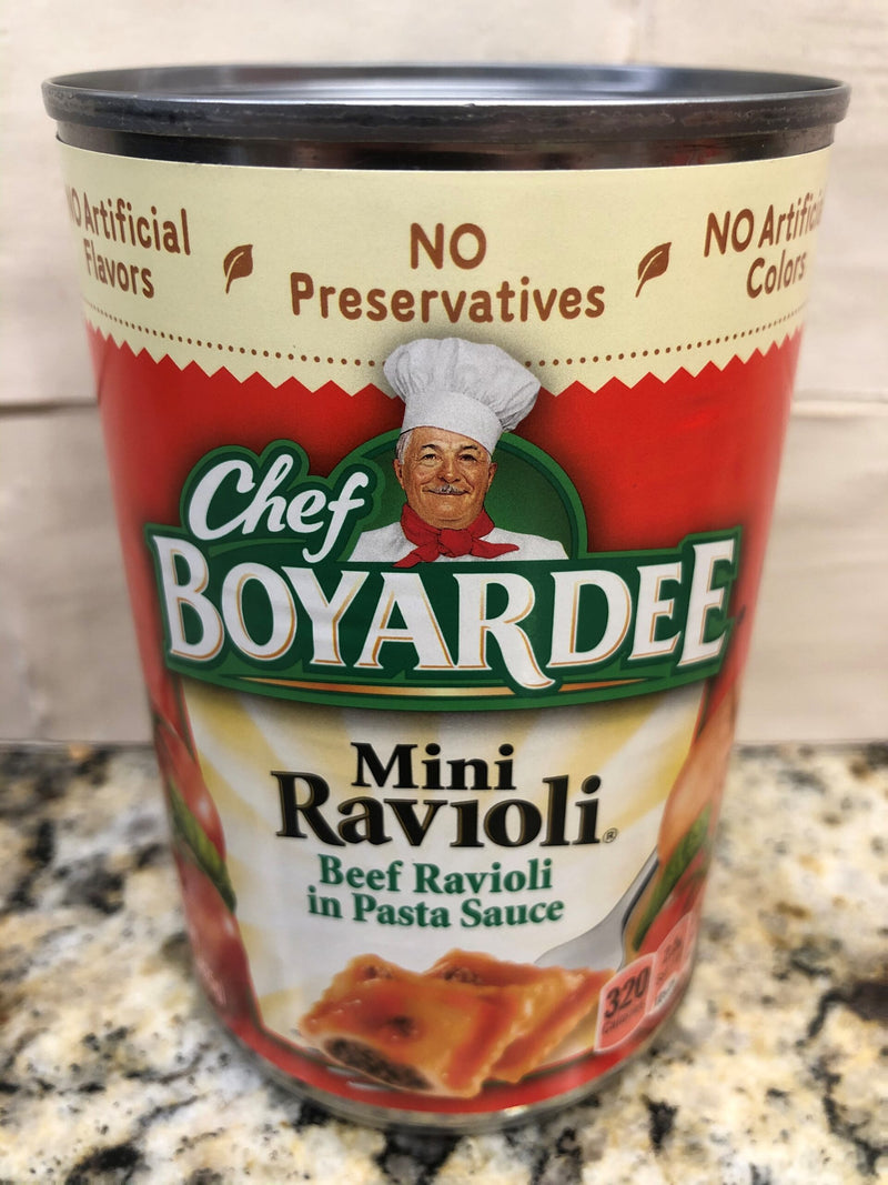 6 CANS Chef Boyardee Beef MINI Ravioli in Tomato Sauce 15 Oz Can Pasta