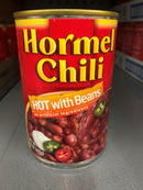 Hormel Chili HOT with Beans 15 oz Can Hamburger Sauce Hot Dog Dip Bowl