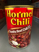 4 CANS Hormel Chili Chunky Beef with Beans 15 oz Hamburger Sauce Hot Dog