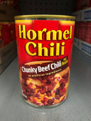 4 CANS Hormel Chili Chunky Beef NO Beans 15 oz Hamburger Sauce Hot Dog