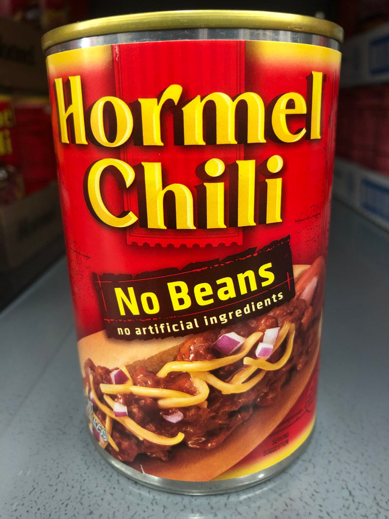 4 CANS Hormel Chili with NO Beans 15 oz Hamburger Sauce Hot Dog Dip Bowl