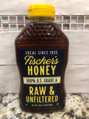 Local Fischer's Honey Raw & Unfiltered 100% Grade A Pure Honey Raw Honey 24 oz