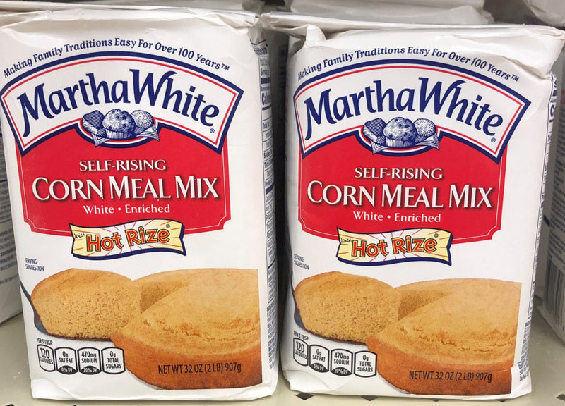 2 BAGS Martha White Enriched Self Rising White Bolted Corn Meal 2 lb Bag