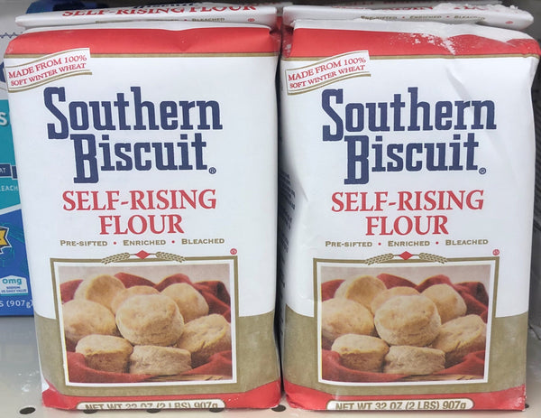 2 BAGS Southern Biscuit Enriched Self Rising Flour 2 lb Bag Pre-sifted Bleached