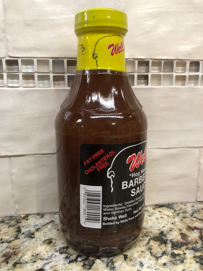 3 BOTTLES Wells Hog Heaven Barbecue Sauce 18oz BBQ Pork Beef Rib Fat Free NC