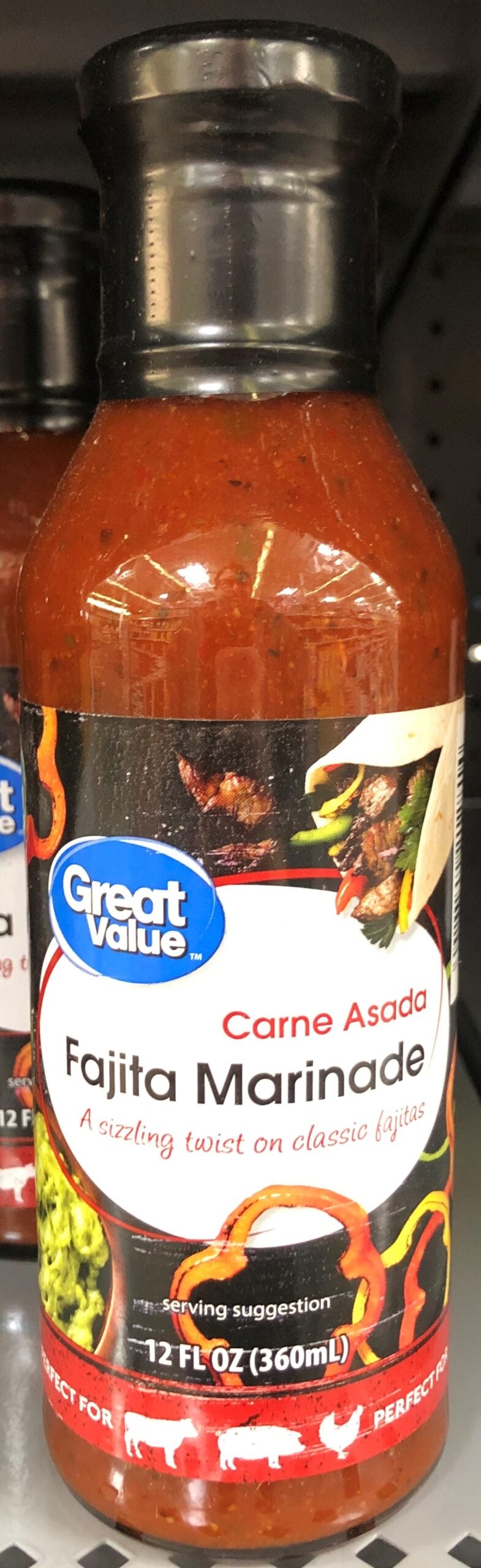 4 BOTTLES Great Value Carne Asada Fajita Marinade 12 oz beef pork chicken