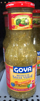 3 BOTTLES Goya Medium Verde Salsa Sauce 17.6 oz chips burritos enchilada green