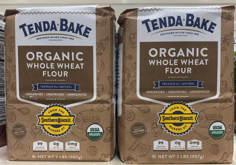 2 BAGS Southern Biscuit Tenda Bake 100% Organic Whole Wheat Flour 2 lb Bag