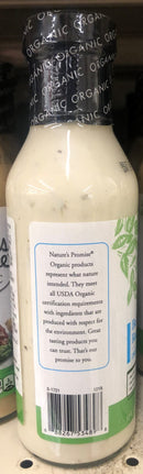 Nature's Promise Organic Buttermilk Ranch Salad Dressing 12 oz Bottle