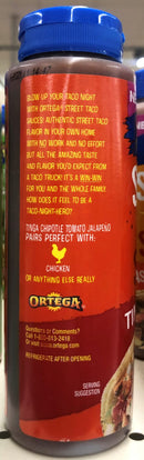 Ortega Tinga Chipotle Tomato Jalapeno Street Taco Sauce 8 oz Salsa Truck