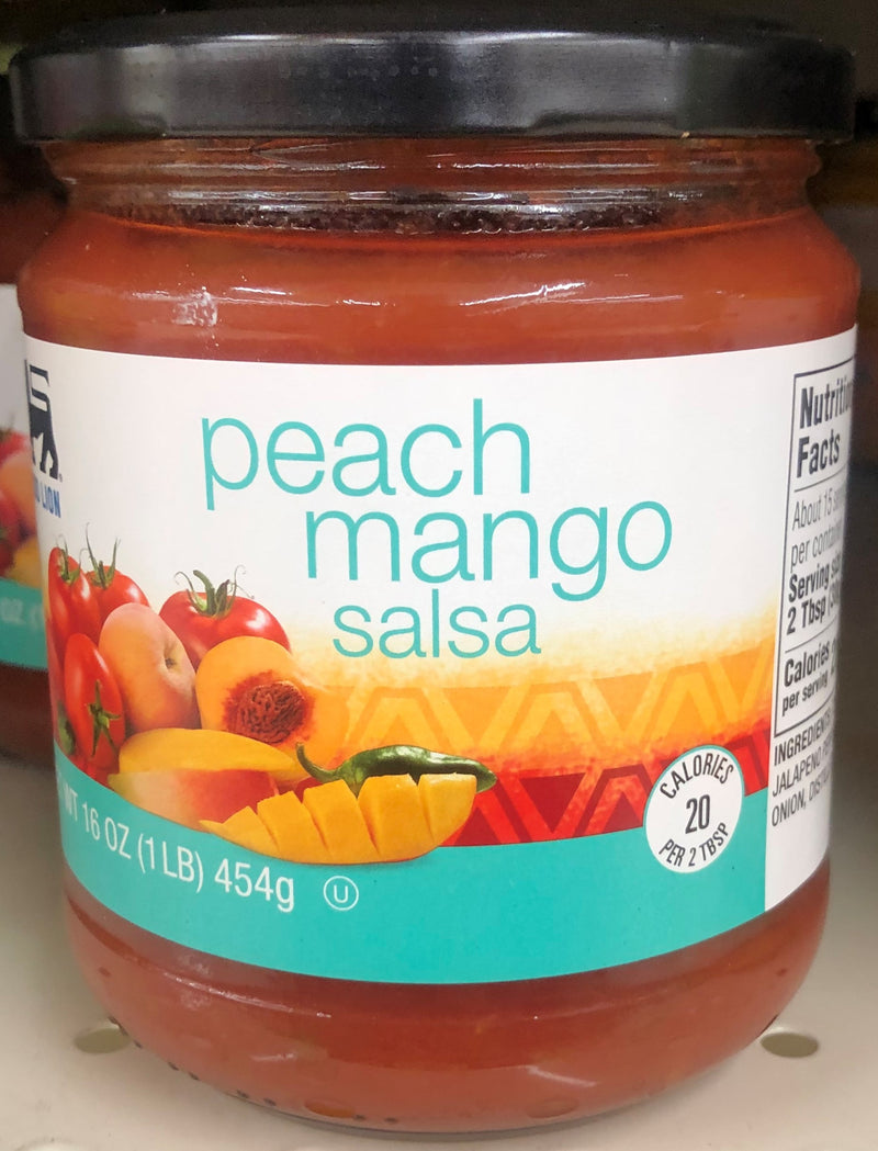 Food Lion Peach Mango Salsa 16 oz Jar Picante Dip Pepper Chips