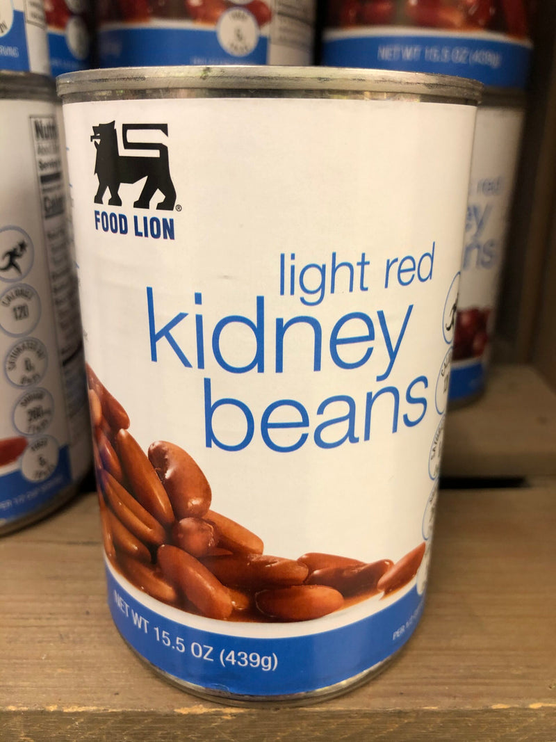 6 CANS Food Lion Light Red Kidney Beans 15.5 oz Can salad soup