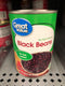 6 CANS Great Value No Salt Added Black Beans 15.25 oz Can Frijoles Negros