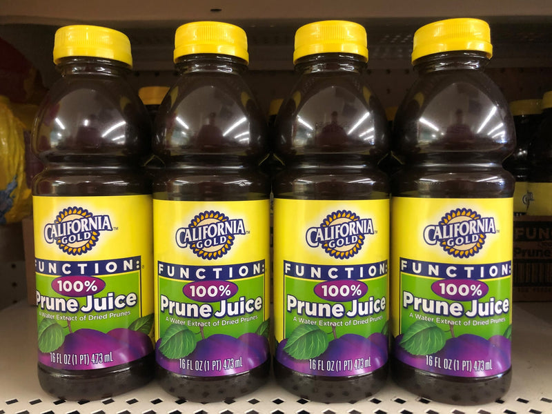 FOUR BOTTLES Bottles of California Gold 100% Prune Juice 16 oz Bottle Plum