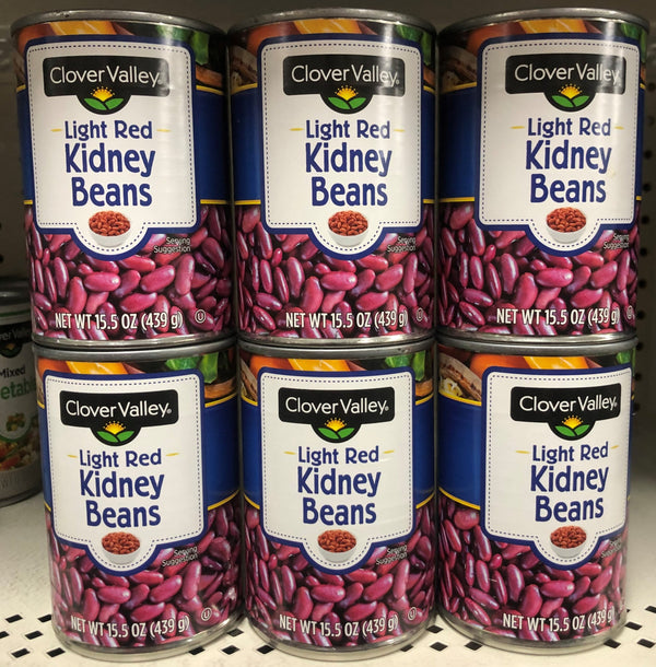 6 CANS Clover Valley Light Red Kidney Beans 15.5 oz Can salad soup