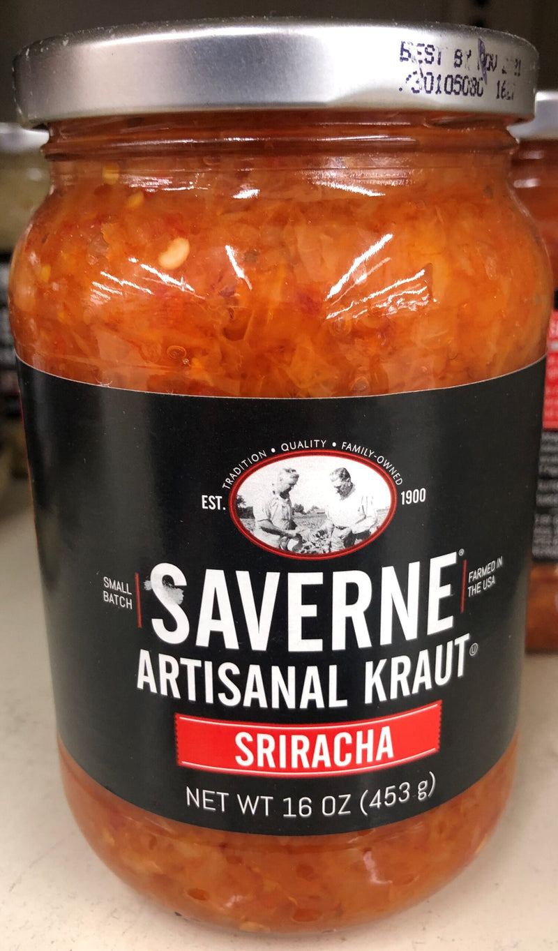 3 JARS Saverne Sriracha Artisanal Kraut 16 oz Spicy Sauerkraut Cabbage