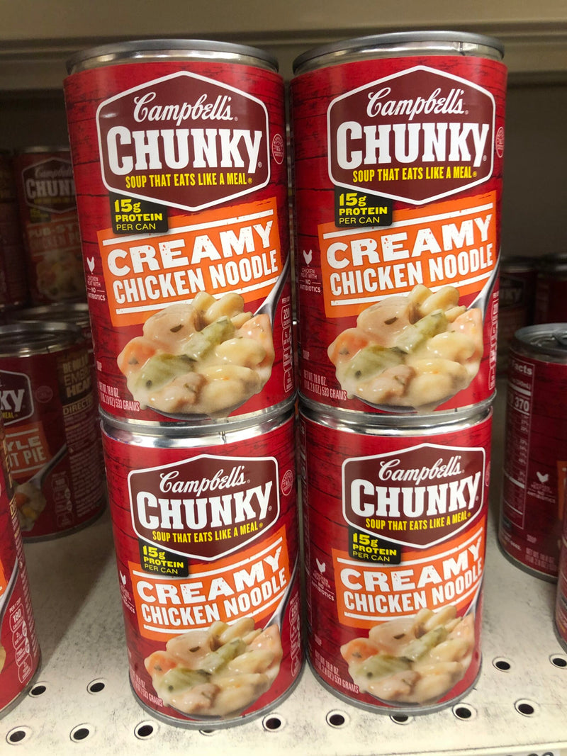 4 Campbell's CHUNKY Creamy Chicken Noodle Soup 18.8 oz Cans FREE SHIP