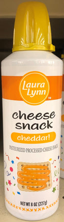 3 CANS Laura Lynn Cheese Snack Spray Squeeze Cheddar Cheese Wiz 8 oz