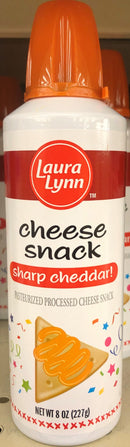 3 CANS Laura Lynn Cheese Snack Spray Squeeze Sharp Cheddar Cheese Wiz 8 oz