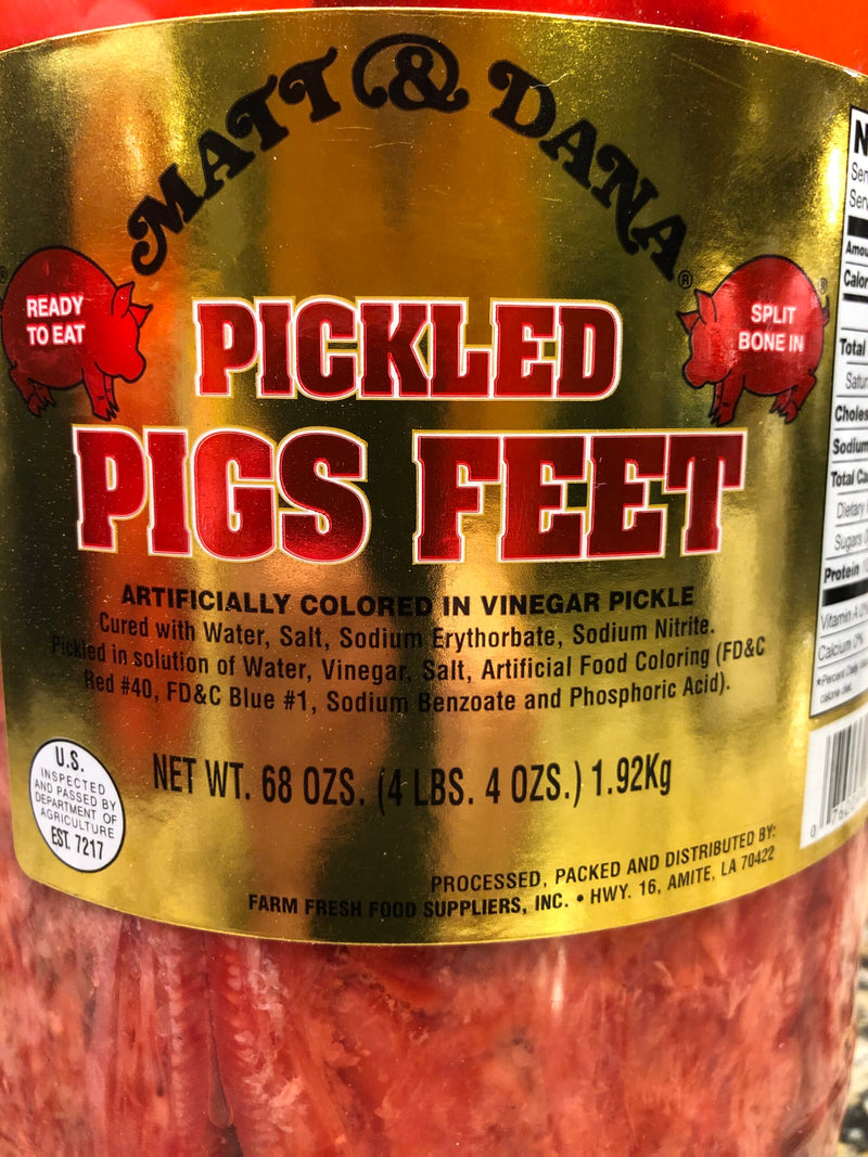 1 Gallon Jar Matt & Dana Pig's Feet like Sausage Wieners 4.25 lbs FREE SHIP