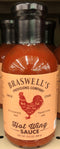 3 BOTTLES Braswells Hot Wing Sauce BBQ & Dipping Sauce 13 oz Chicken Buffalo Beef