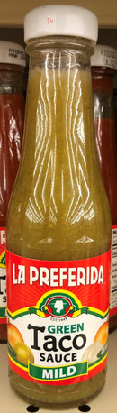 4 BOTTLES La Preferida Mild Green Taco Sauce 7 oz salsa chips burritos enchilada