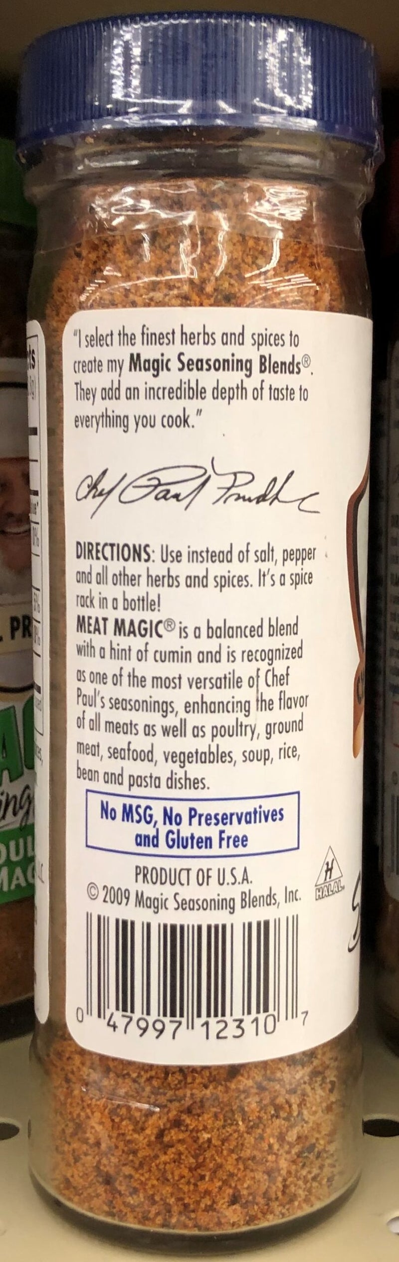 Chef Paul Prudhomme Seasoning Blends Meat Magic 2 oz beef pork poultry