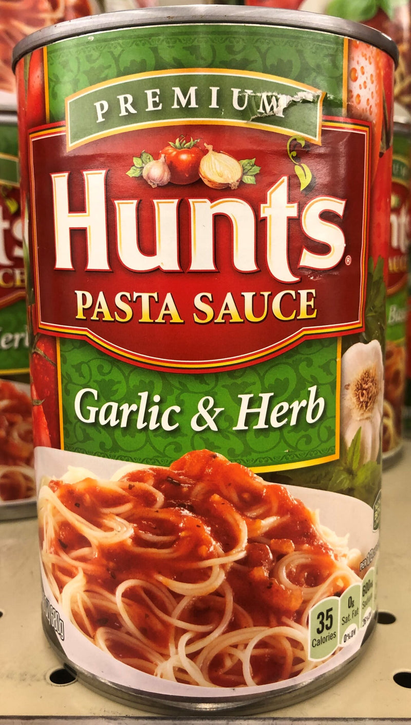 3 CANS Hunt's Tomato Garlic & Herb Spaghetti Pasta Sauce 100% Natural 24 Oz