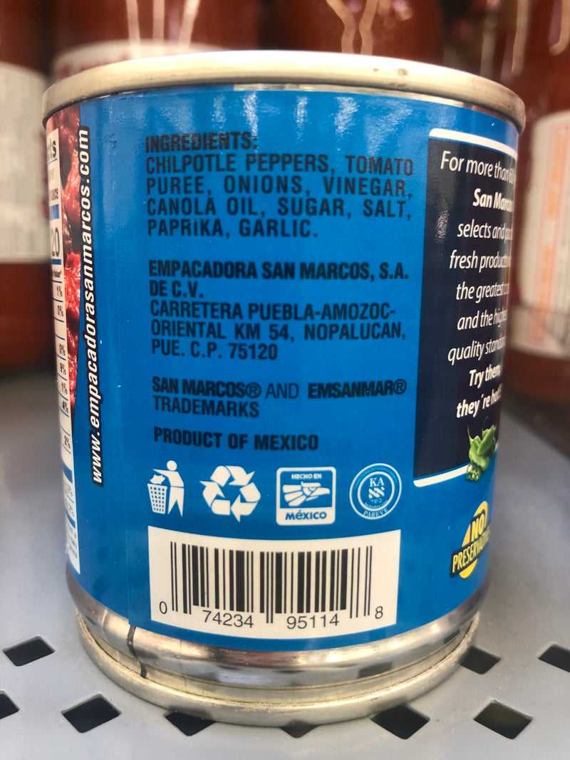 6 CANS Empacadora San Marcos Chipotle Peppers In Adobo Sauce 7.5 oz Cans