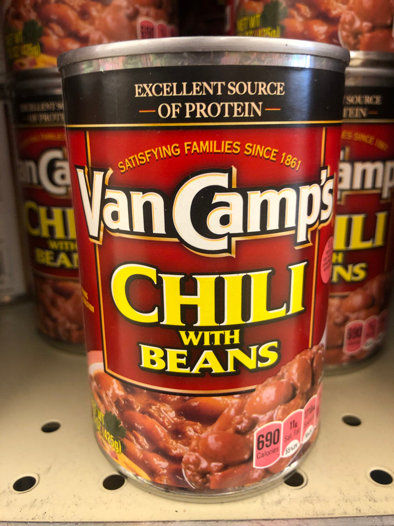 6 CANS Van Camp's Chili with Beans 15 oz Can Beef Pork Dip Stew Potato