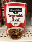 6 CANS Clover Valley Condensed Soup Vegetable Beef 10.5 oz Can Lunch Campbells