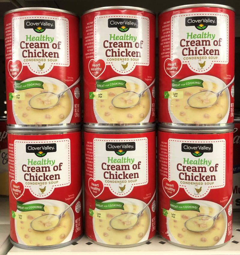 6 CANS Clover Valley Healthy Cream of Chicken Condensed Soup 10.5 oz Can Campbells Casserole