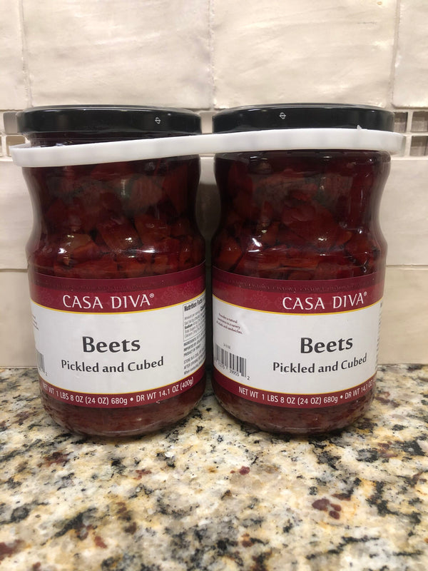 2 BIG JARS Casa Diva Pickled and Cubed Beets 24 oz Vegetable Salad