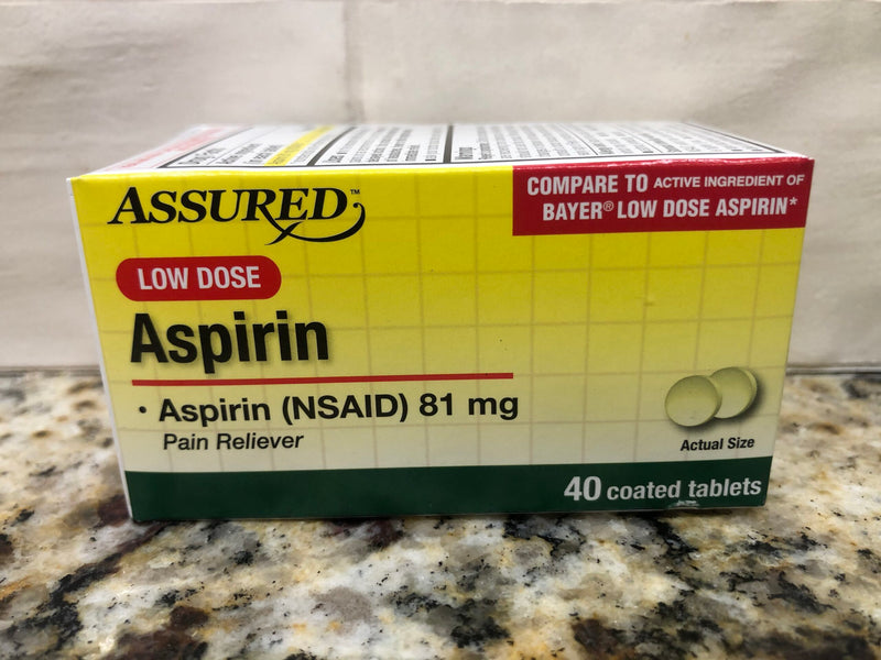 6 Bottles Assured Low Dose Apirin 81 mg Enteric-Coated Pain Reliever 40 Ct Bayer