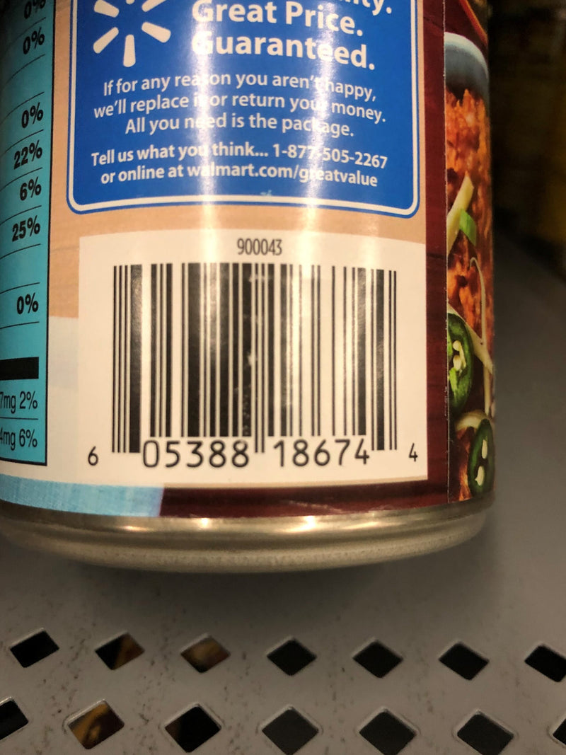 6 CANS Great Value Fat Free Refried Beans 16 oz Can Pintos Mexican Vegetable