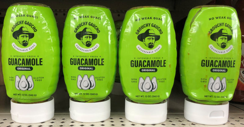 4 Bottles Grouchy Gaucho Original Guacamole 12 oz Avocado Pepper Dip