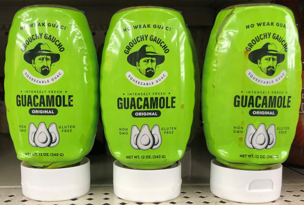 3 Bottles Grouchy Gaucho Original Guacamole 12 oz Avocado Pepper Dip