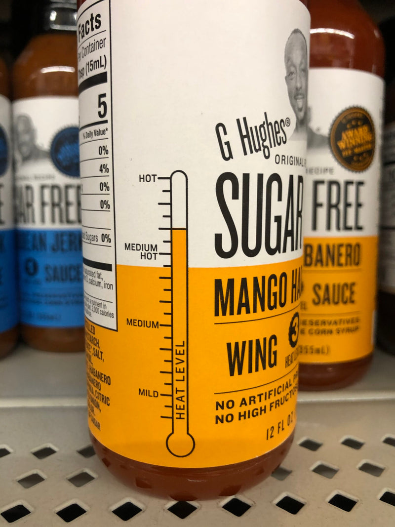 3 BOTTLES G Hughes Sugar Free Mango Habanero Wing Sauce 12 oz Beef Chicken