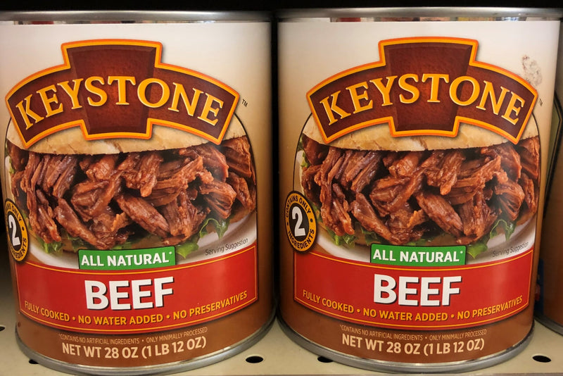 2 CANS Keystone All Natural Beef 28 Oz Heat & Serve Roast Stew Rice