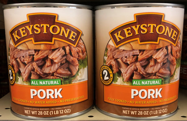 2 CANS Keystone All Natural Pork 28 Oz Heat & Serve BBQ Soup Sub