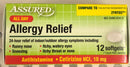 6 Bottles Assured All Day Allergy Relief 12 ct softgels like Zyrtec