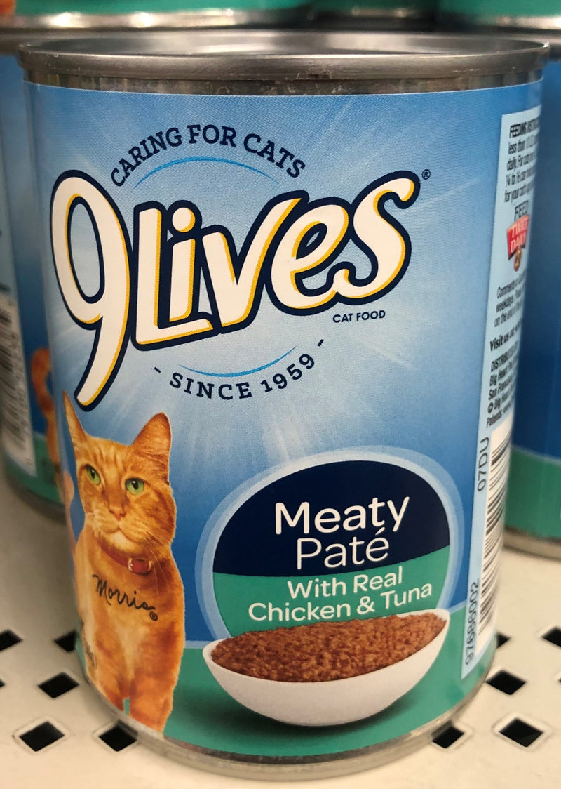 6 CANS 9Lives Meaty Paté With Real Chicken & Tuna Wet Cat Food 13 oz Can