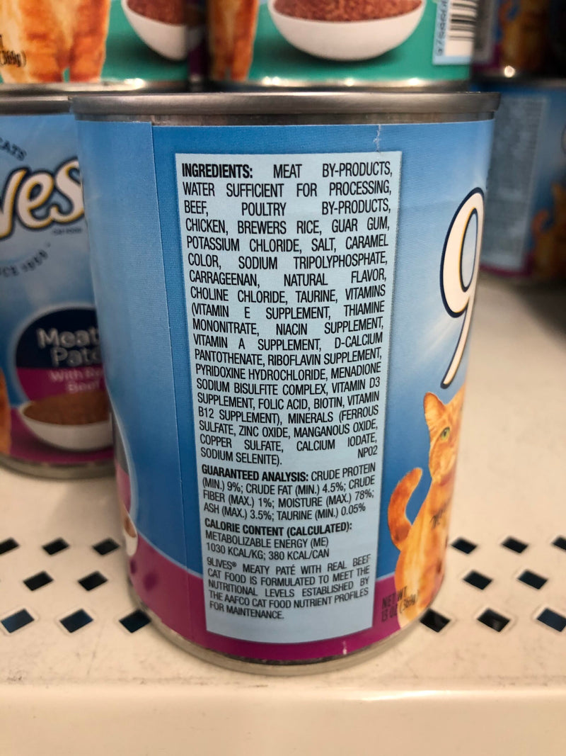 6 CANS 9Lives Meaty Paté With Real Beef Wet Cat Food 13 oz Can