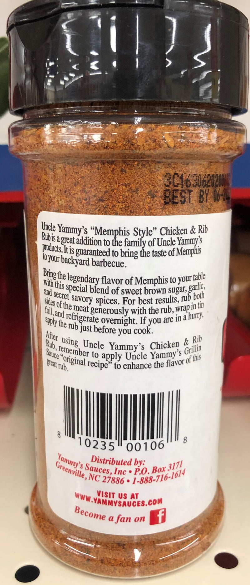 2 BOTTLES Uncle Yammy's Memphis Style Chicken And Rib Rub 5.5 oz BBQ Fish