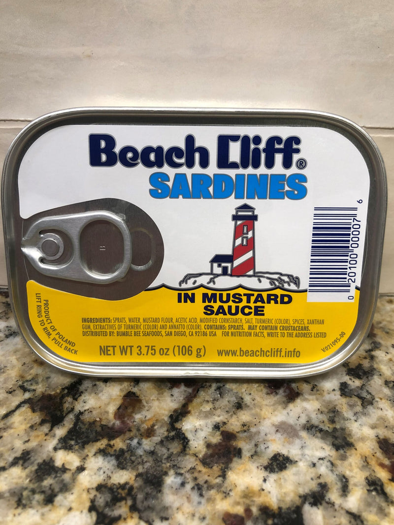 18 CANS Beach Cliff Sardines in Yellow Mustard Sauce Herring Snack Kipper Fresh