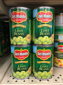 4 CANS Del Monte Quality Harvest Selects Green Lima Beans 15.25 oz Can