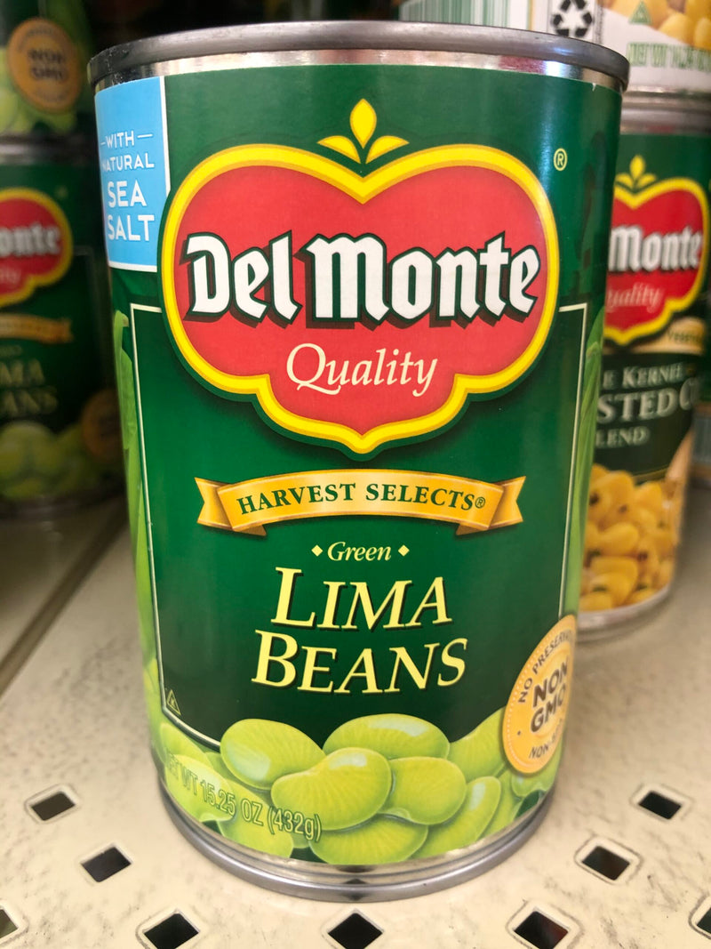 4 CANS Del Monte Quality Harvest Selects Green Lima Beans 15.25 oz Can