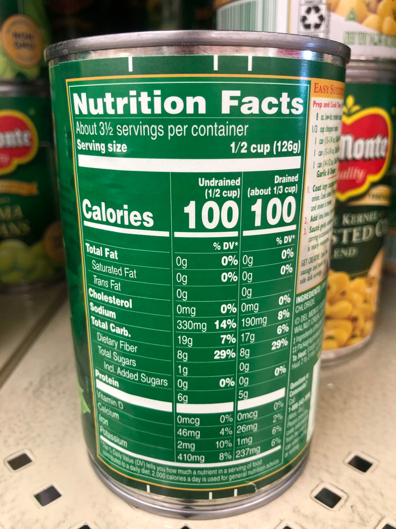 4 CANS Del Monte Quality Harvest Selects Green Lima Beans 15.25 oz Can